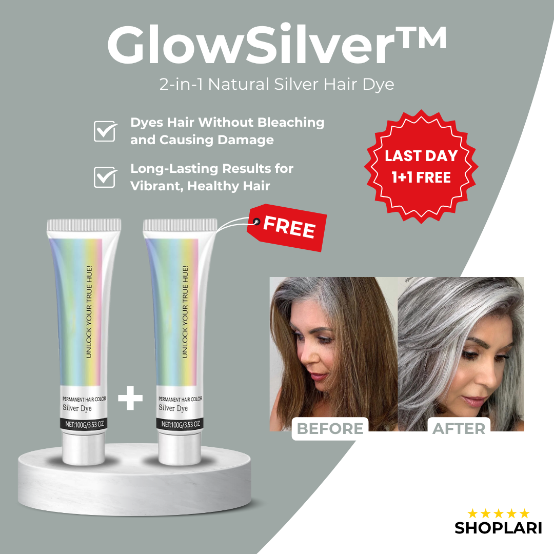 Last Day 1+1 FREE🔥 | GlowSilver™ 2-in-1 Natural Silver Hair Dye