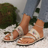 Women's Flip Flops With Floral Embroidery