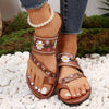 Women's Flip Flops With Floral Embroidery