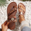 Women's Flip Flops With Floral Embroidery