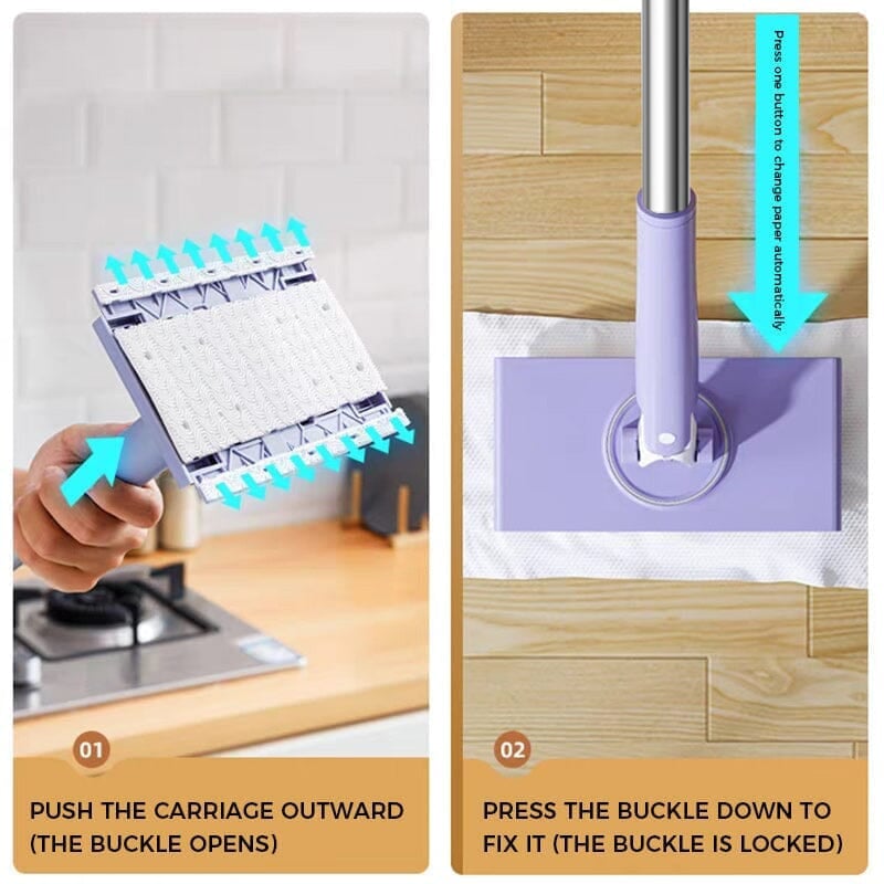 SmartSwipe™ Automatic Cloth-Switching Mop