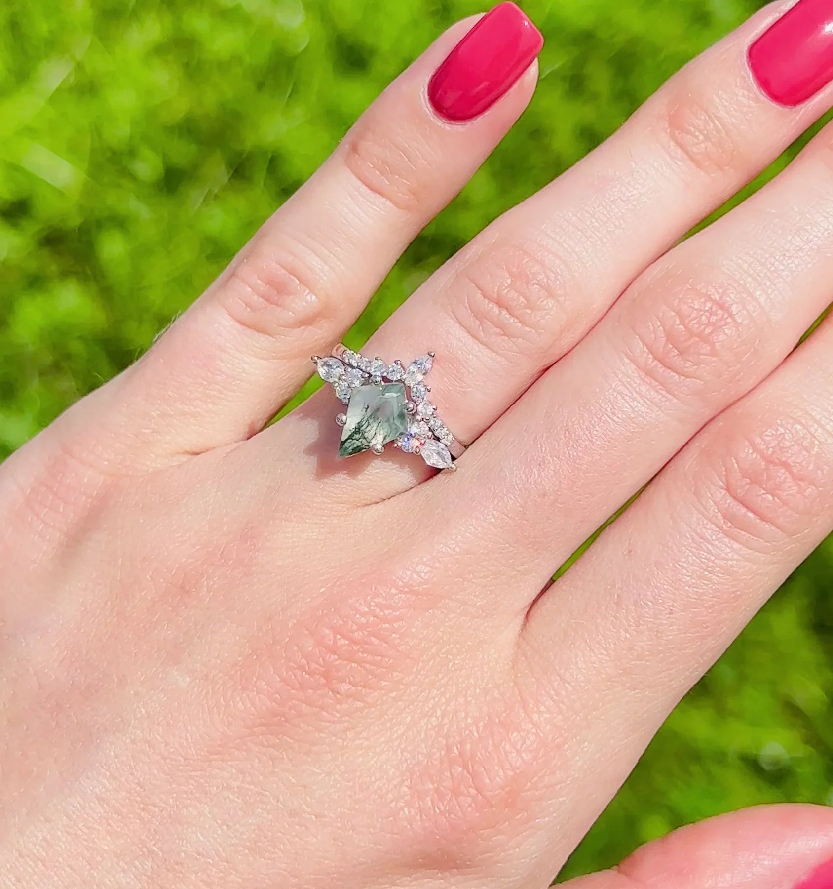 Skye™ Green Moss Agate Ring