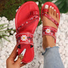 Women's Flip Flops With Floral Embroidery