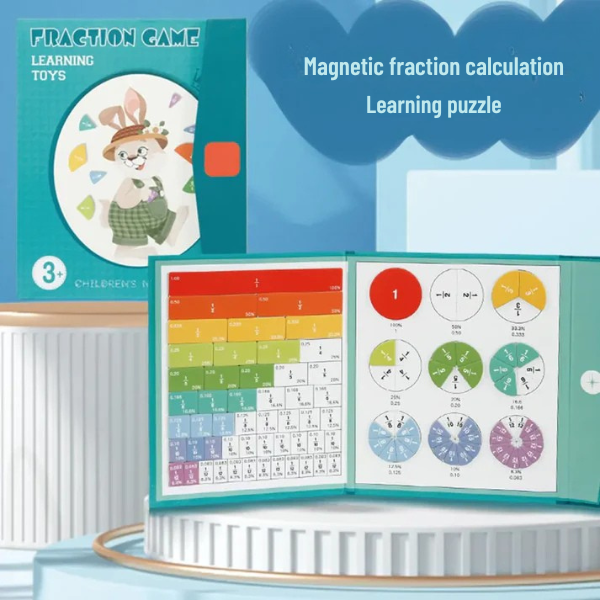 MagnaFractions™ Magnetic Fraction Learning Tiles — Interactive Math Set for Kids