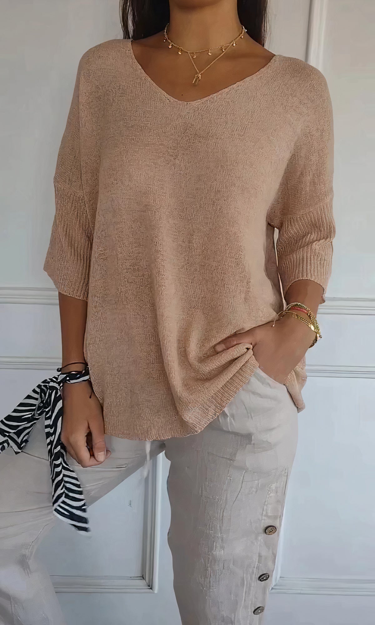 Harper™ Knitted V-neck Top