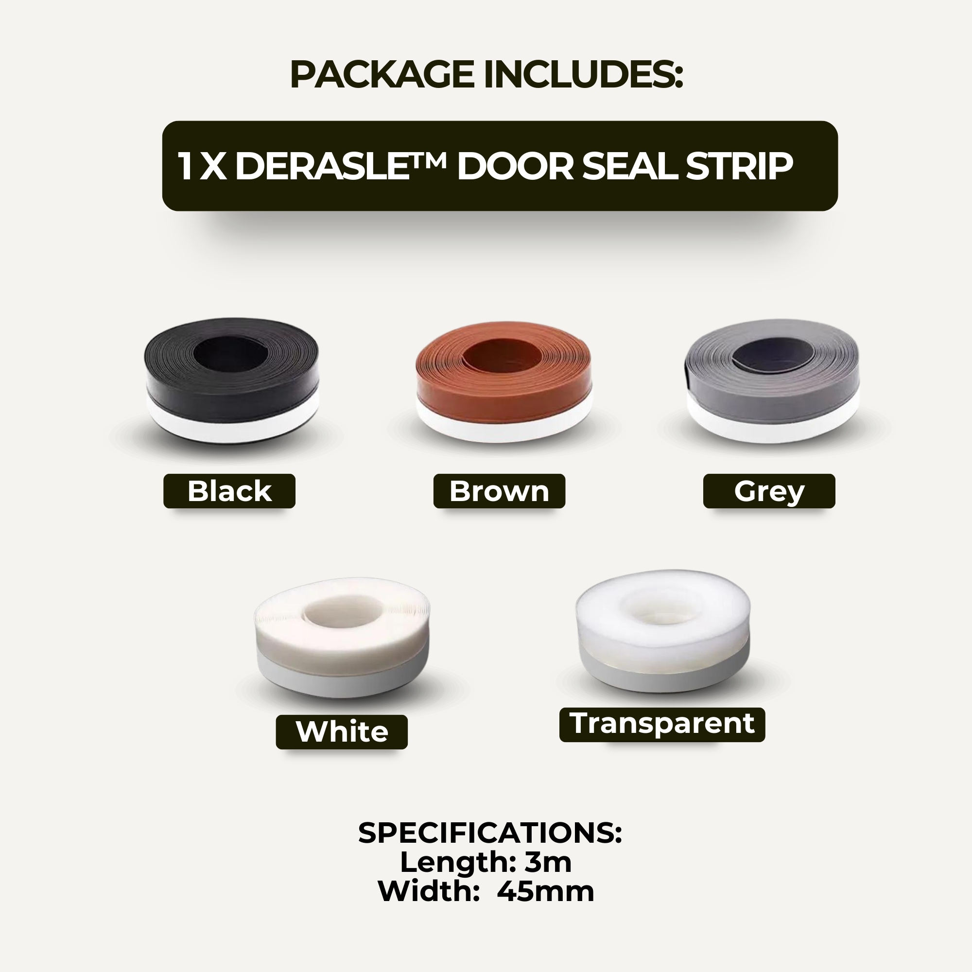 Derasle™ Door Seal Strip - 9.8 Feet Length Tape