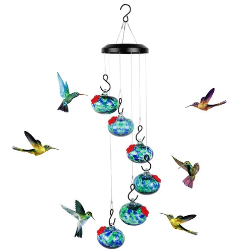 ChimeBloom™ Charming Wind Chimes Hummingbird Feeder