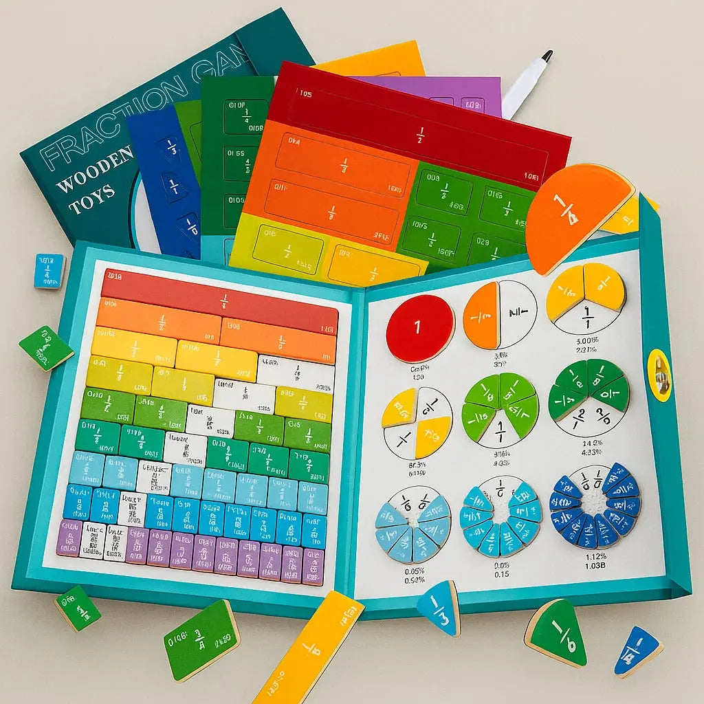MagnaFractions™ Magnetic Fraction Learning Tiles — Interactive Math Set for Kids