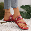 Women's Flip Flops With Floral Embroidery