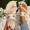 Women's Flip Flops With Floral Embroidery