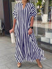 Rosa™ Elegant Striped Long Dress